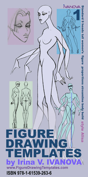 Set of figure drawing templates by Irina V. Ivanova.  Using templates will help artists and designers to advance their figure drawing technique.